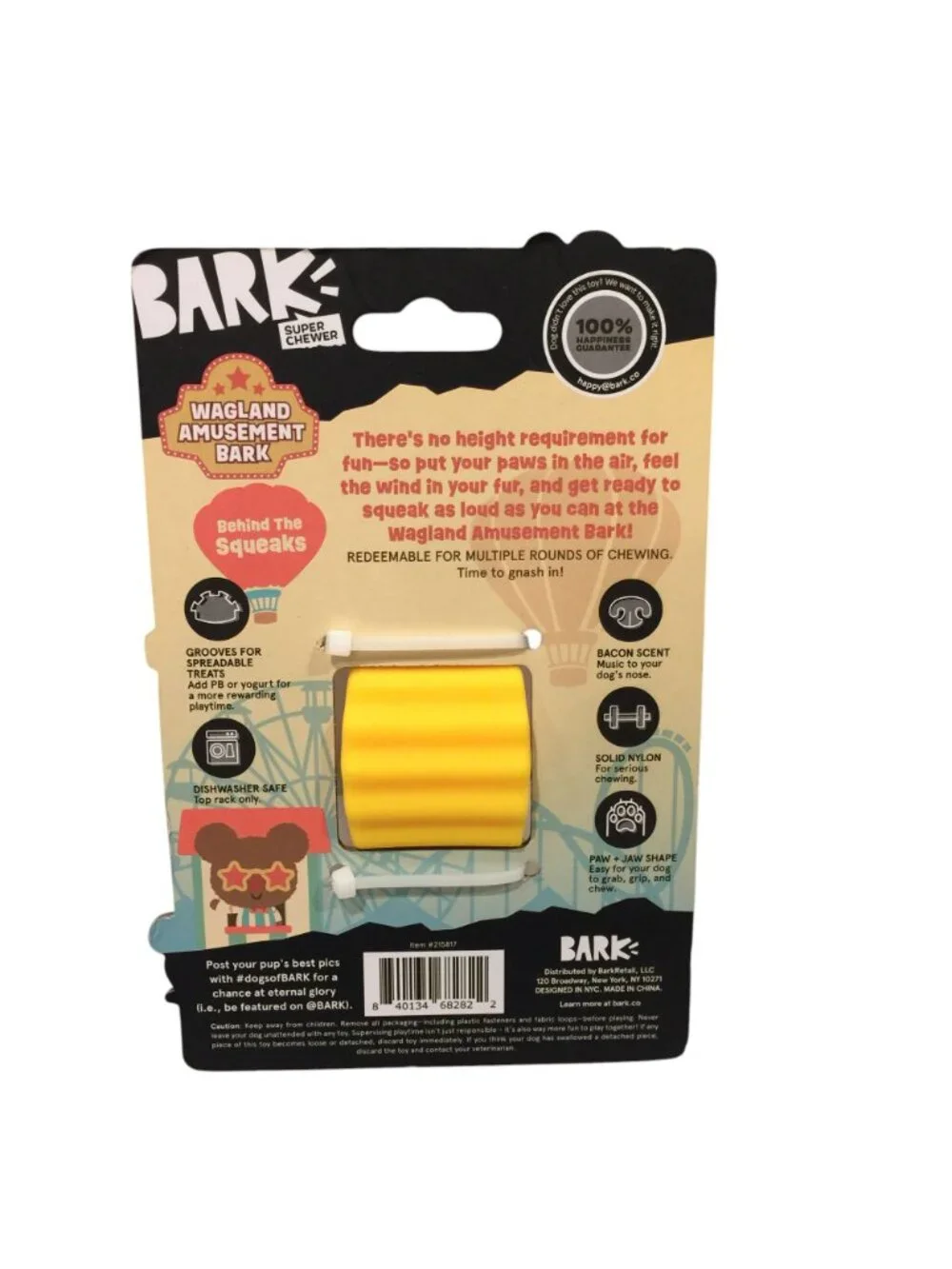 Bark Super Chewer Wagland Amusement Bark PRIZE LICKETS Dog Toy